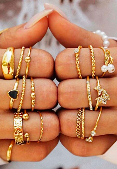 Anillos dorados mujer