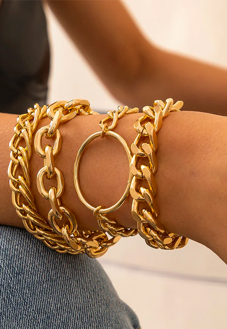 Pulseras doradas mujer